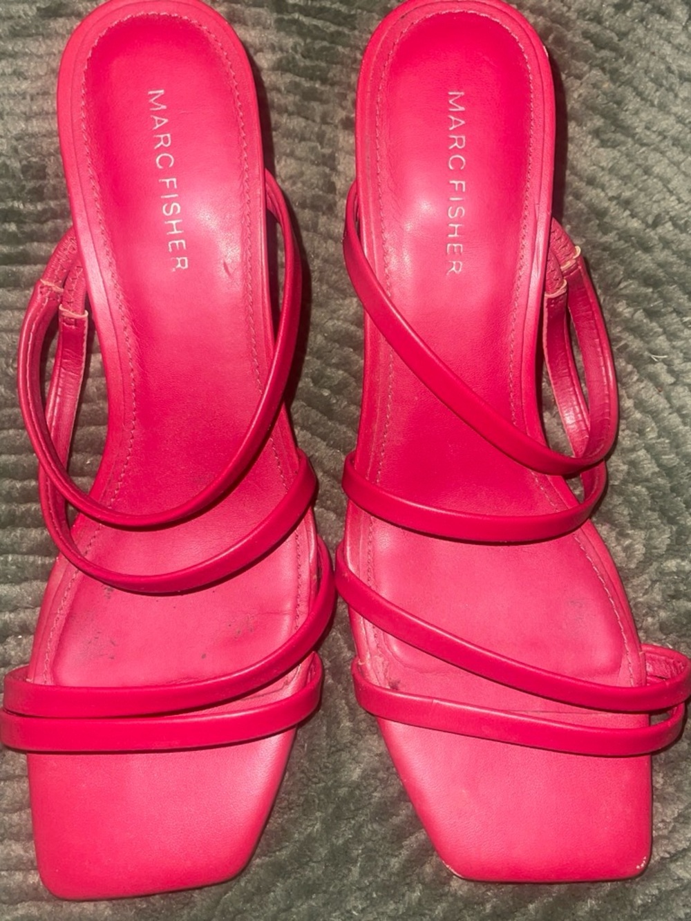 Marc Fisher Hot Pink Multi-Strap Heeled Slides